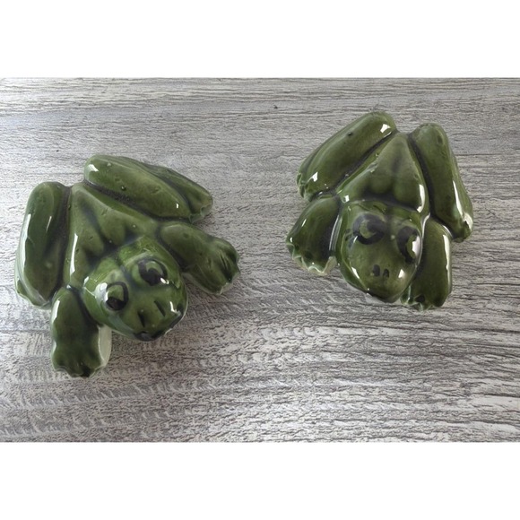 Other - Vintage Glazed Anatomically Correct Ceramic Frogs Naughty Male And Female 2.5"